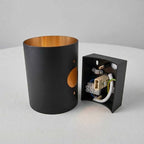 Jen Modern Round Up Down Wall Light — Black with Gold