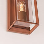 Galway Industrial Outdoor Box Wall Lantern — Rust Brown