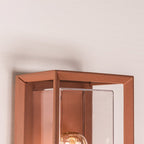 Galway Industrial Outdoor Box Wall Lantern — Rust Brown