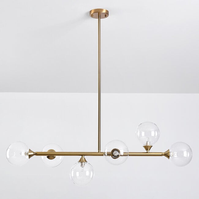 Calla Glass Globe Pendant Ceiling Light — Clear, Gold