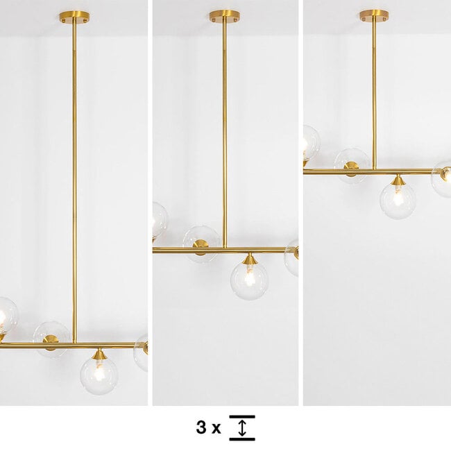 Calla Glass Globe Pendant Ceiling Light — Clear, Gold
