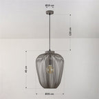Riva Cylindrical Cage Pendant Light — Metal, Light Grey