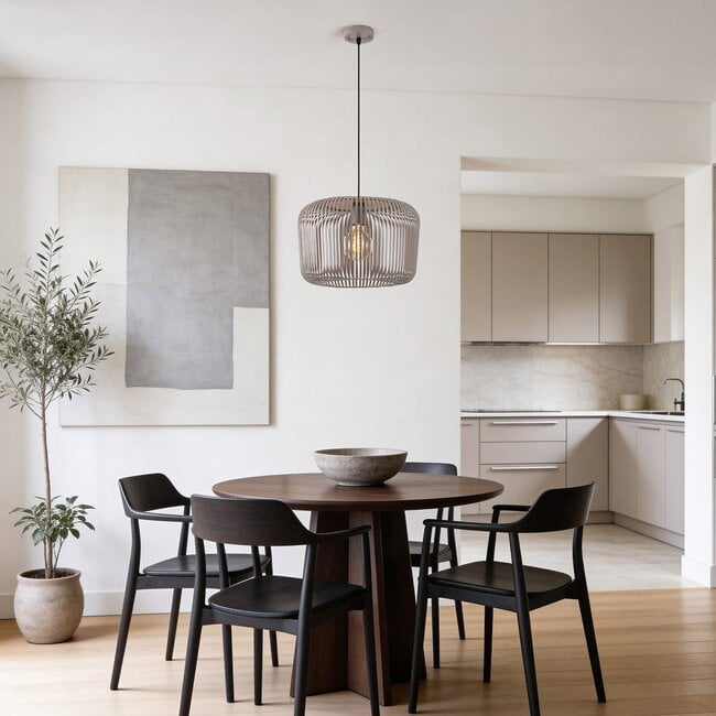 Raina Open Sphere Pendant Light — Metal, Light Grey