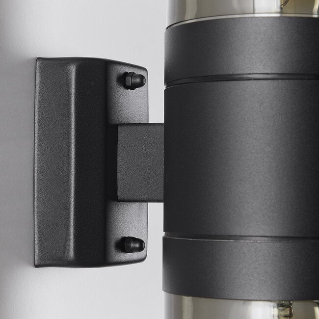 Rouen Round Doule Outdoor Wall Light — Stainless Steel, Black