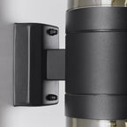 Rouen Round Doule Outdoor Wall Light — Stainless Steel, Black
