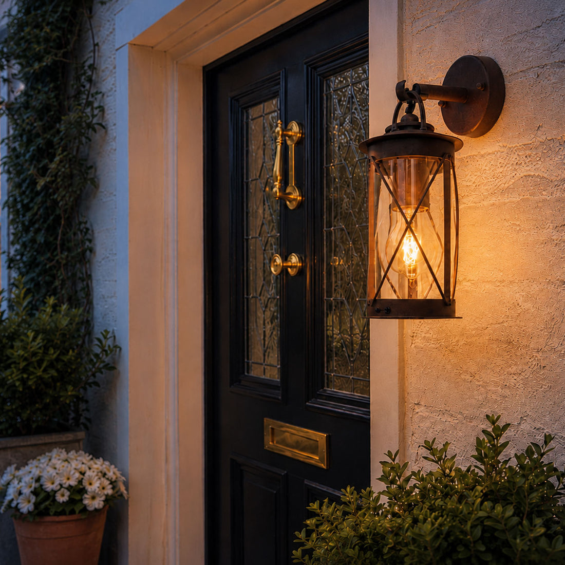 How Alicia Vintage Farmhouse Wall Light — Glass, Rustic Brown lights a room