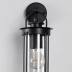 Alicia Industrial Outdoor Wall Light — Glass, Black