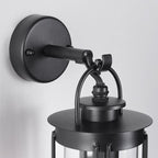 Alicia Industrial Outdoor Wall Light — Glass, Black