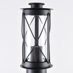 Lucia Rustic Bollard Post Light — Stainless Steel, Black 80cm