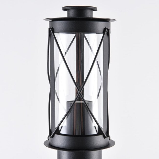 Lucia Rustic Bollard Post Light — Stainless Steel, Black 80cm