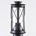 Lucia Rustic Bollard Post Light — Stainless Steel Black, 40cm