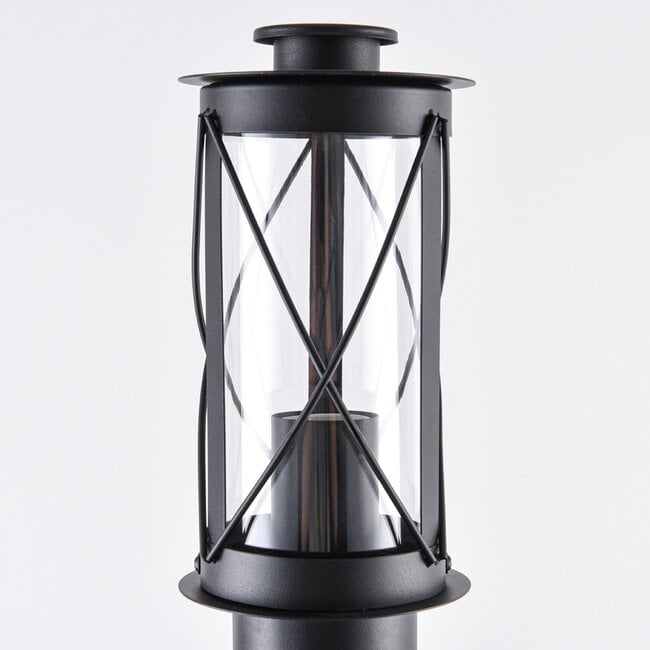 Lucia Rustic Bollard Post Light — Stainless Steel Black, 40cm