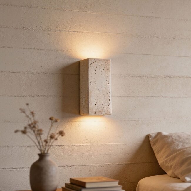 Mira Stone wall light creating ambient up and down lighting effect